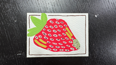 Strawberry aceo art card thumbnail 1