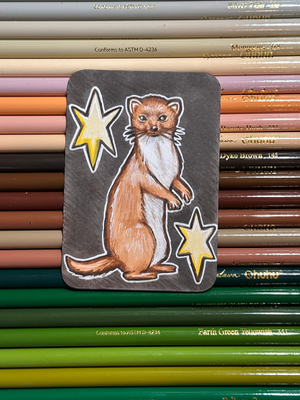 Weasel aceo art card thumbnail 1