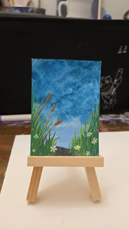 Cattail Way aceo art card