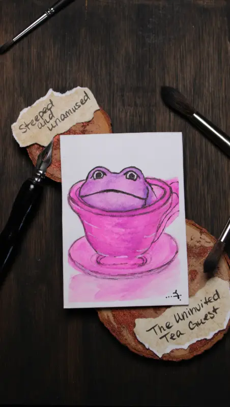 Steeped and Unamused aceo art card