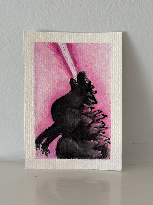 ACEO original, Catzilla aceo art card