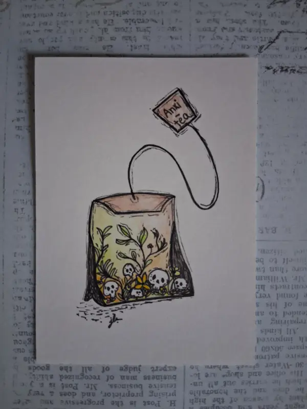 Anxi-Tea aceo art card