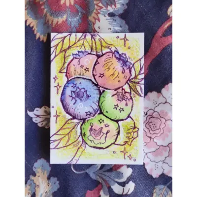 Blueberry Bliss aceo art card thumbnail 2