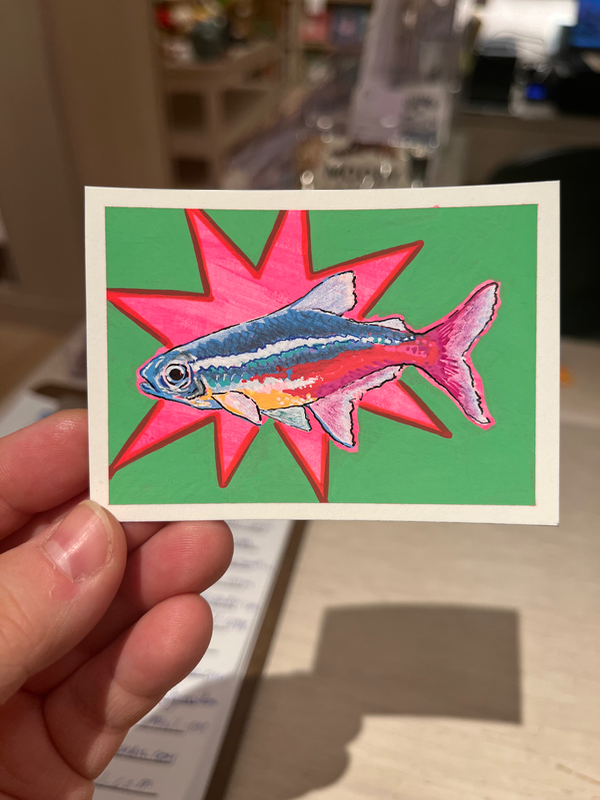 Neon Tetra aceo art card
