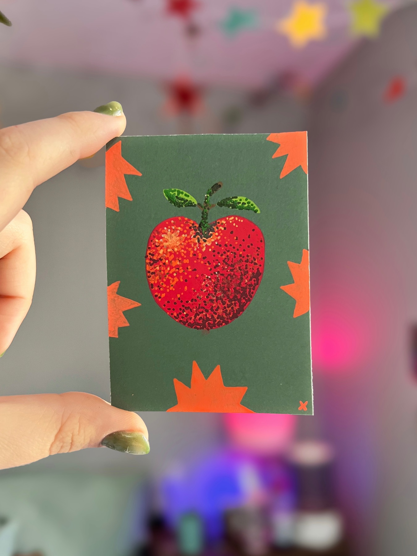 Red Remarkable aceo art card