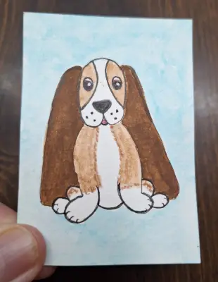 Hound Dog by Sandrajean Smith aceo art card thumbnail 2