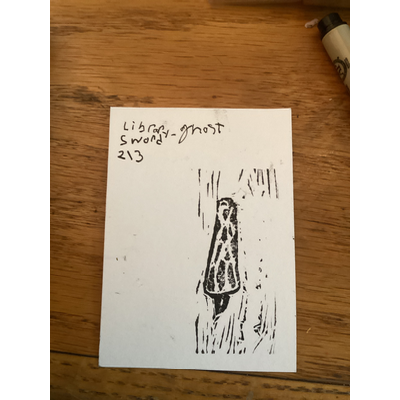 Sword line cut 2/3 aceo art card thumbnail 2