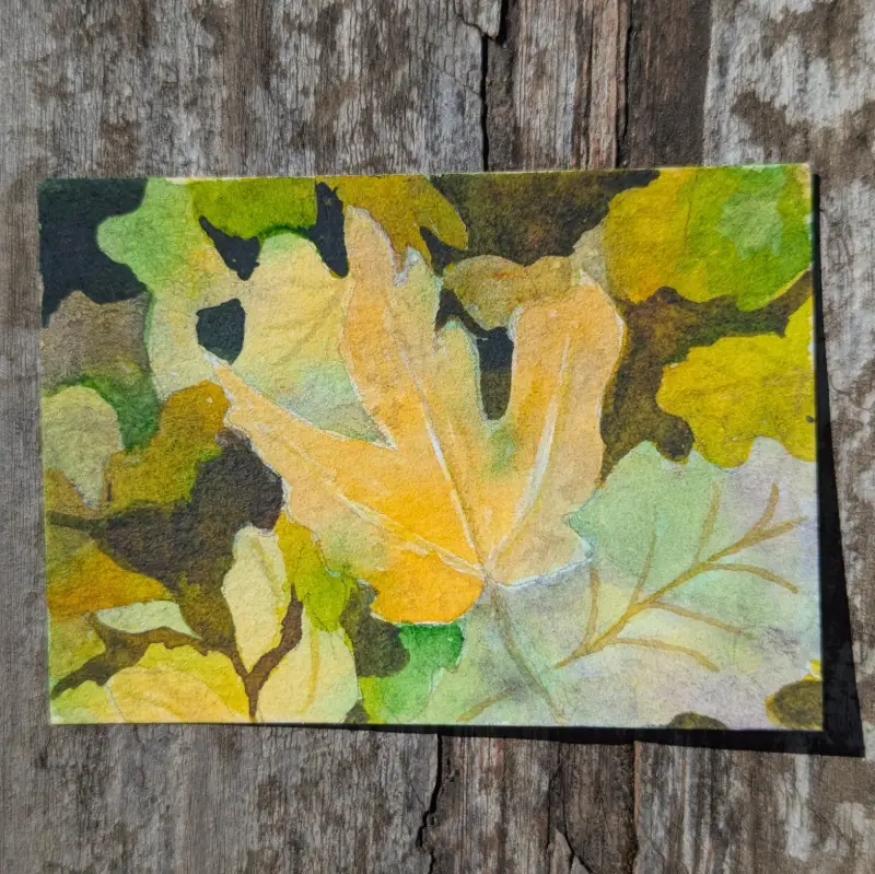 Fall Leaves aceo art card