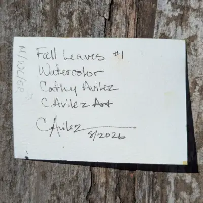 Fall Leaves aceo art card thumbnail 5