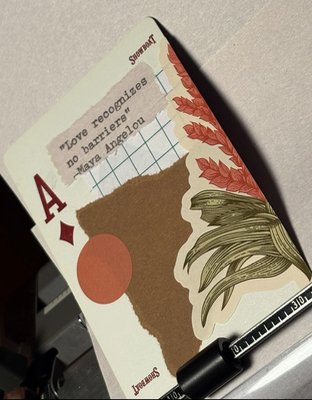 Flower quote card #119 micro collage by Mazerzine Maya Angelou aceo art card thumbnail 2