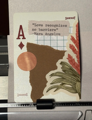 Flower quote card #119 micro collage by Mazerzine Maya Angelou aceo art card thumbnail 1
