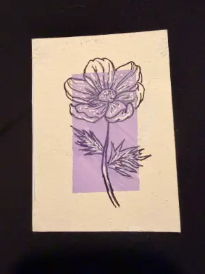 Color block flower collection, 1 of 3. aceo art card thumbnail 2