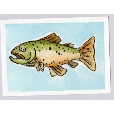 TROUTS aceo art card thumbnail 1