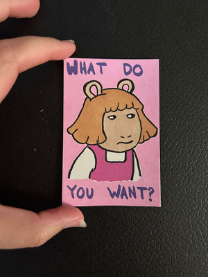 Original ACEO Card Art | PBS Arthur Art | Mixed Media aceo art card thumbnail 2