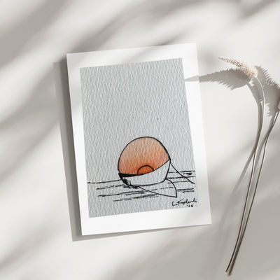 Sunset Row aceo art card thumbnail 1