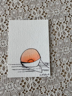 Sunset Row aceo art card thumbnail 2