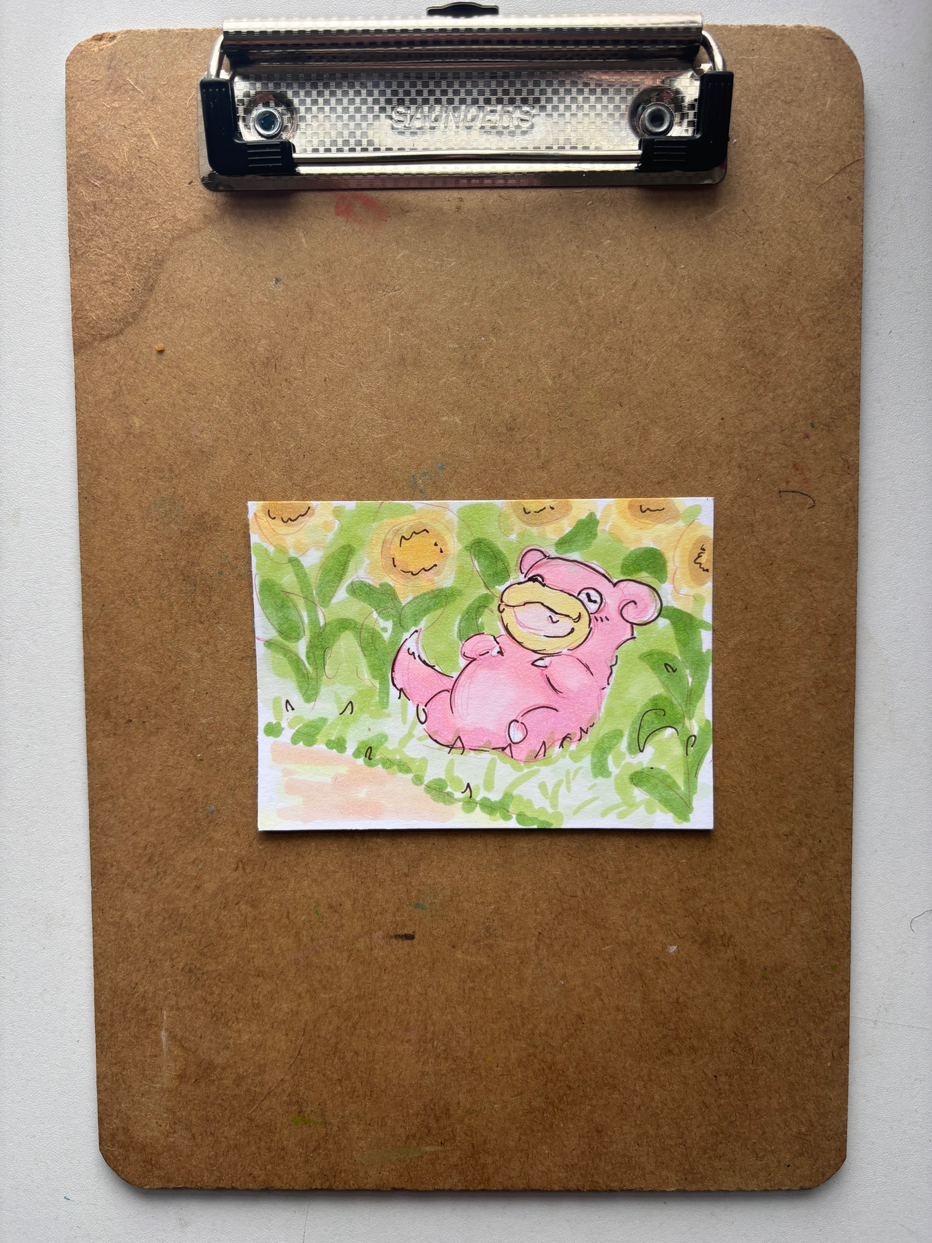 “Slowpoke” Pokemon aceo art card