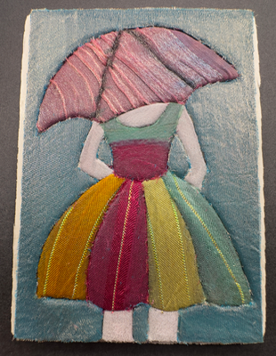 ACEO Original Kinusaiga “Pretty Pink Lady” aceo art card thumbnail 1