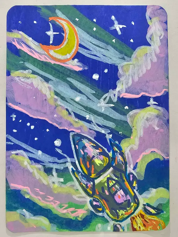 Fly Me To The Moon aceo art card