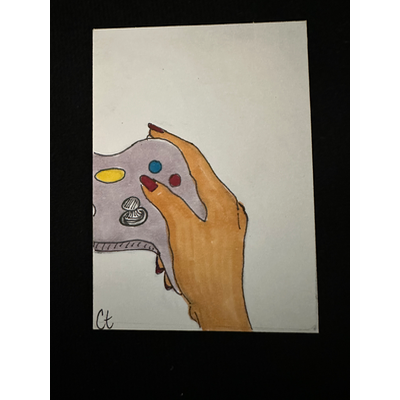 Idle gamer aceo art card thumbnail 1