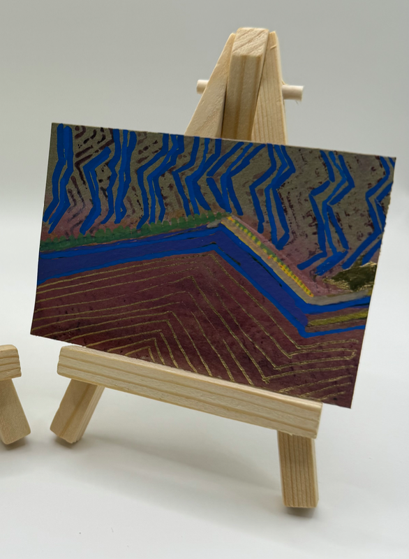 Sunrise | 35.0766°N 109.7831°W Painted Desert, Arizona | Original ACEO with Easel aceo art card