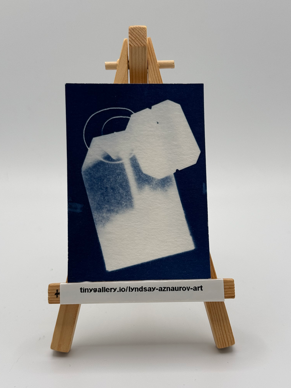 Original one of a kind Cyanotype print of a Tea Bag aceo art card