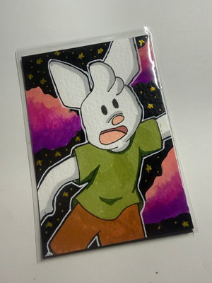 Falling through the Sky Misou v.2 aceo art card thumbnail 2