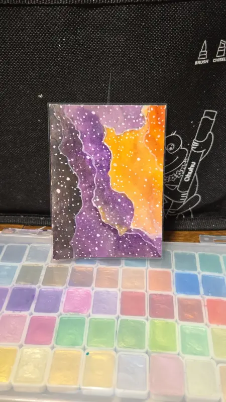 Space Clouds aceo art card