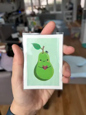 Pear & Spider aceo art card thumbnail 2