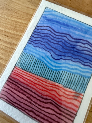 Red Dessert Blue Sky 4/5 aceo art card thumbnail 3