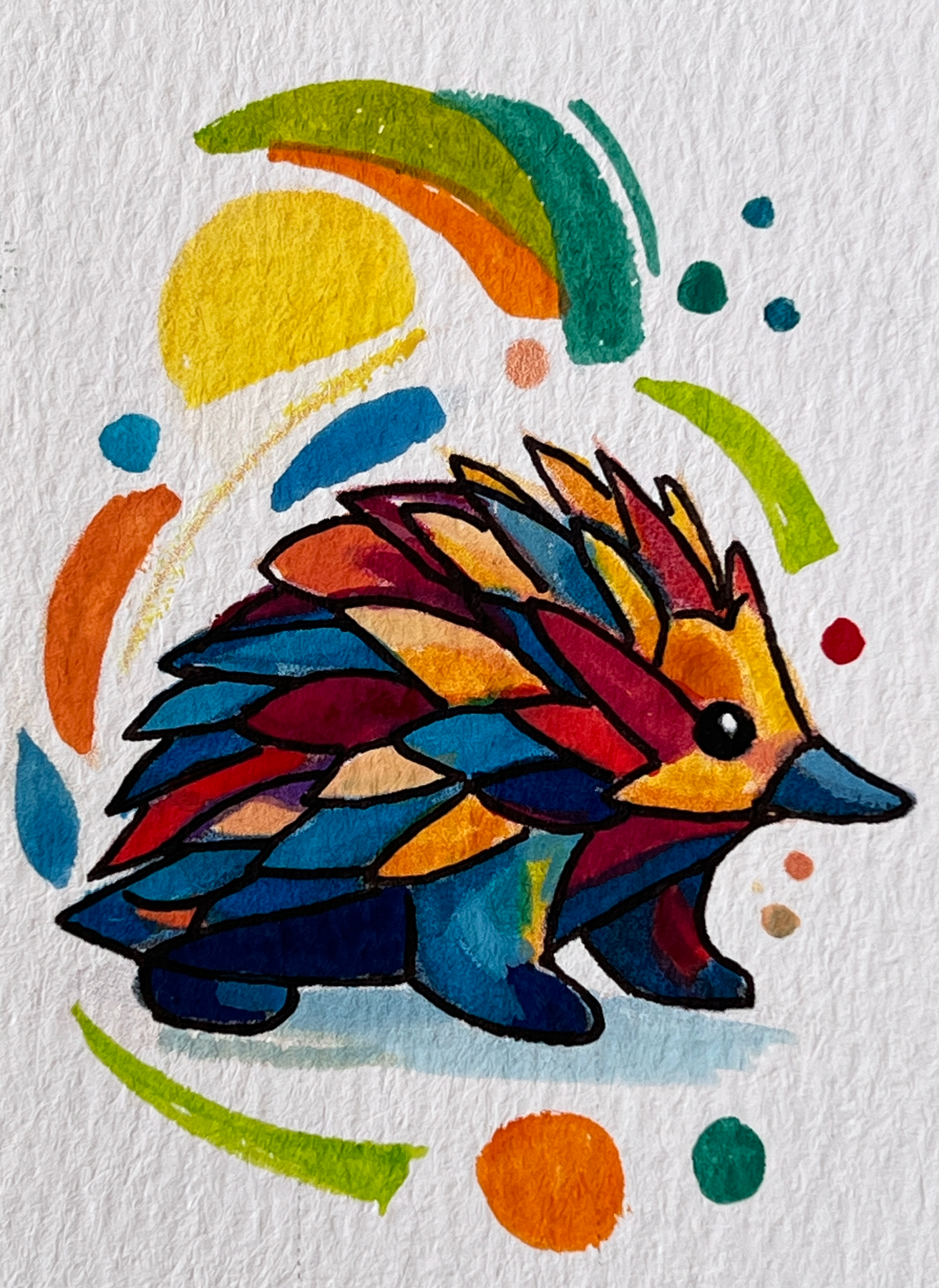 Aussie Echidna aceo art card