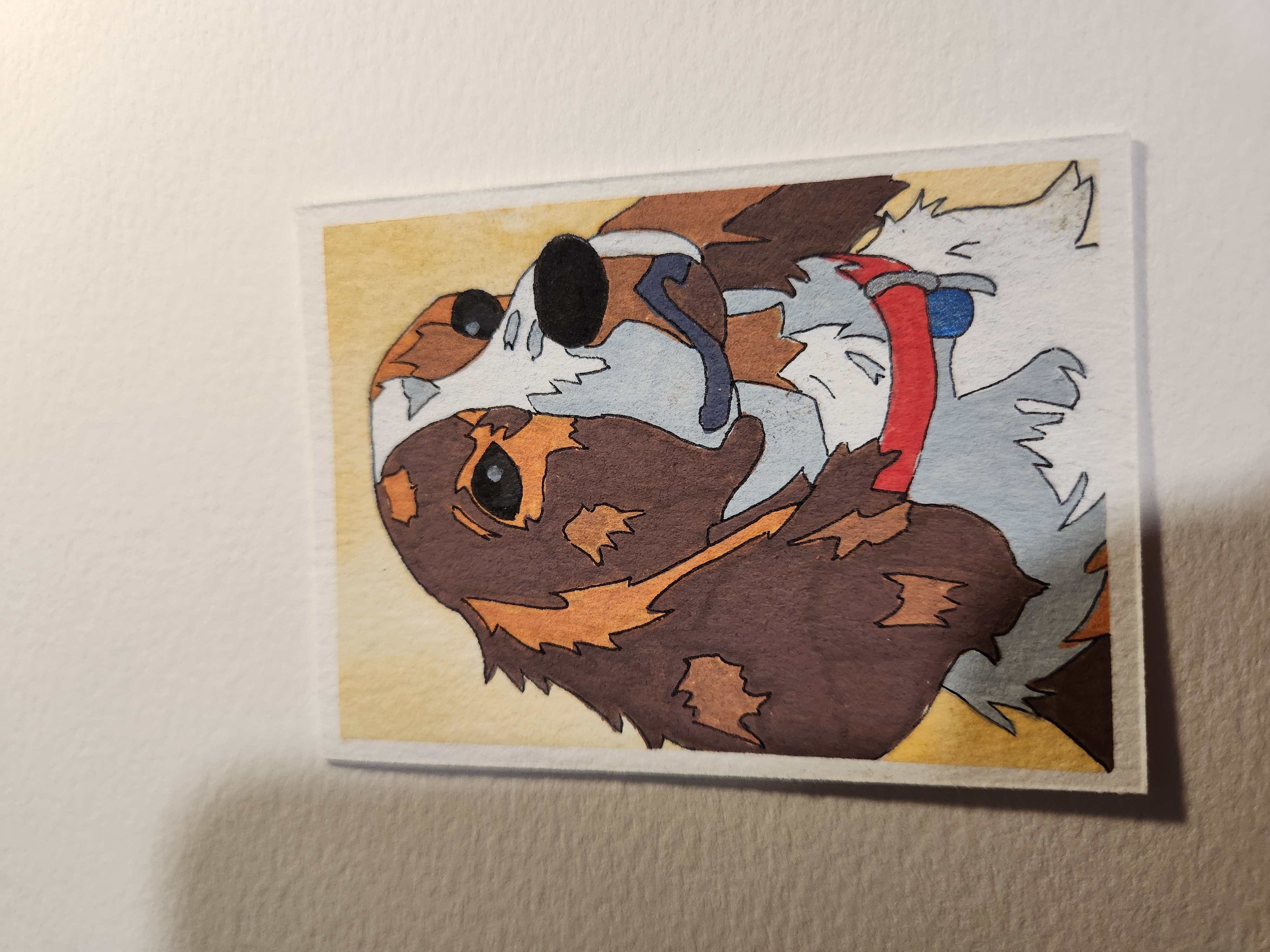 Spaniel aceo art card