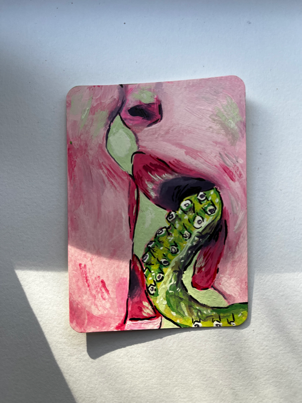 kb.creations original ACEO Abstract  tentacle Acrylic Painting Signed Art aceo art card