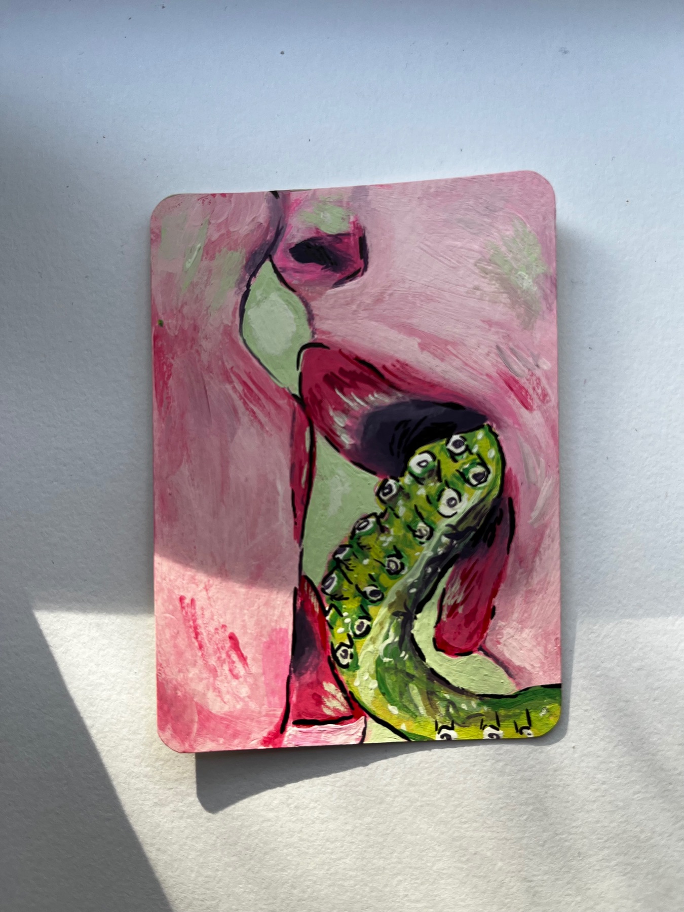 kb.creations original ACEO Abstract  tentacle Acrylic Painting Signed Art aceo art card