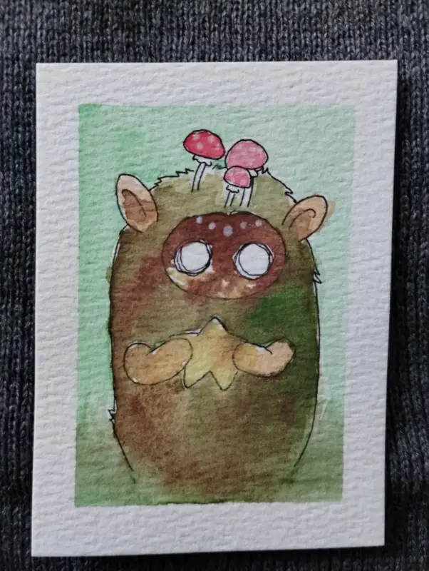 Mossling aceo art card