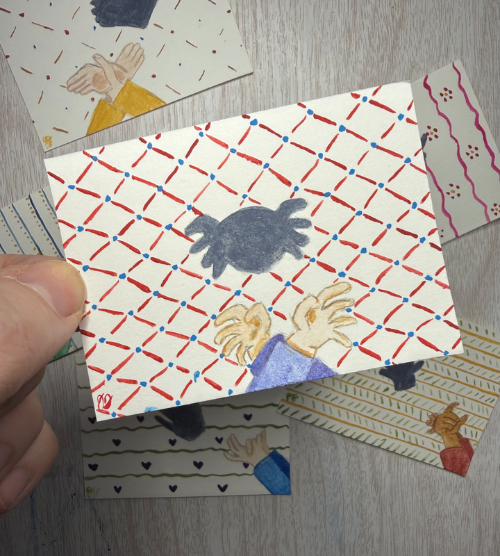 Crab Shadow Puppet aceo art card