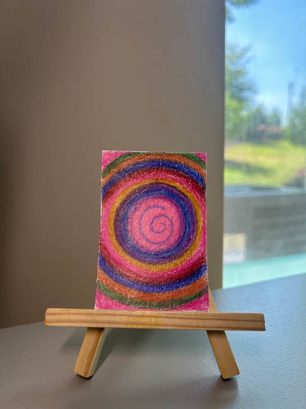 psycho rainbow aceo art card