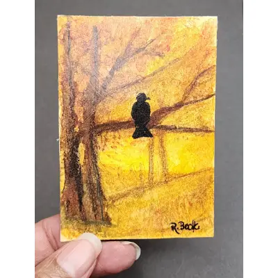 Perched aceo art card thumbnail 2