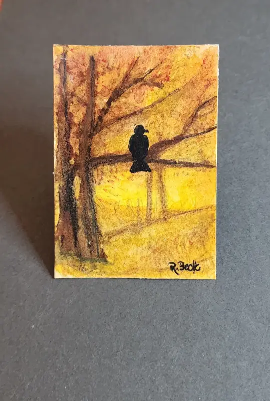 Perched aceo art card