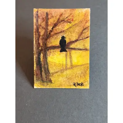 Perched aceo art card thumbnail 1