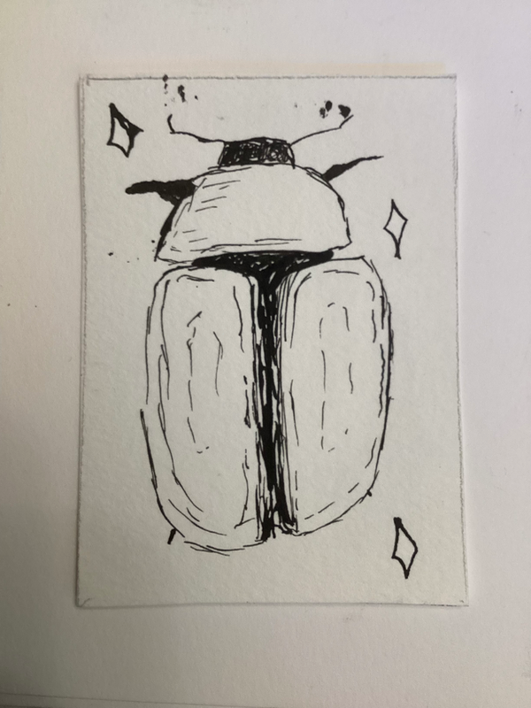 Beetle 3/4 aceo art card