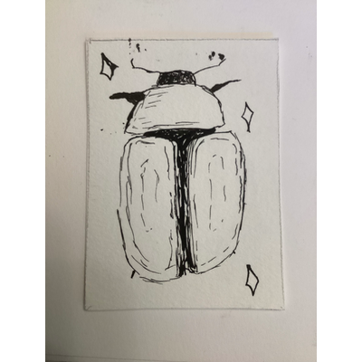 Beetle 3/4 aceo art card thumbnail 1
