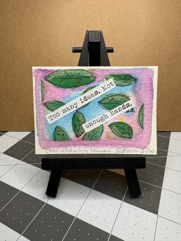 Overwhelming Leaves aceo art card