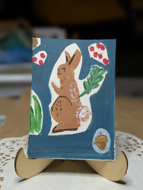 The Bunny Den 2/3 aceo art card