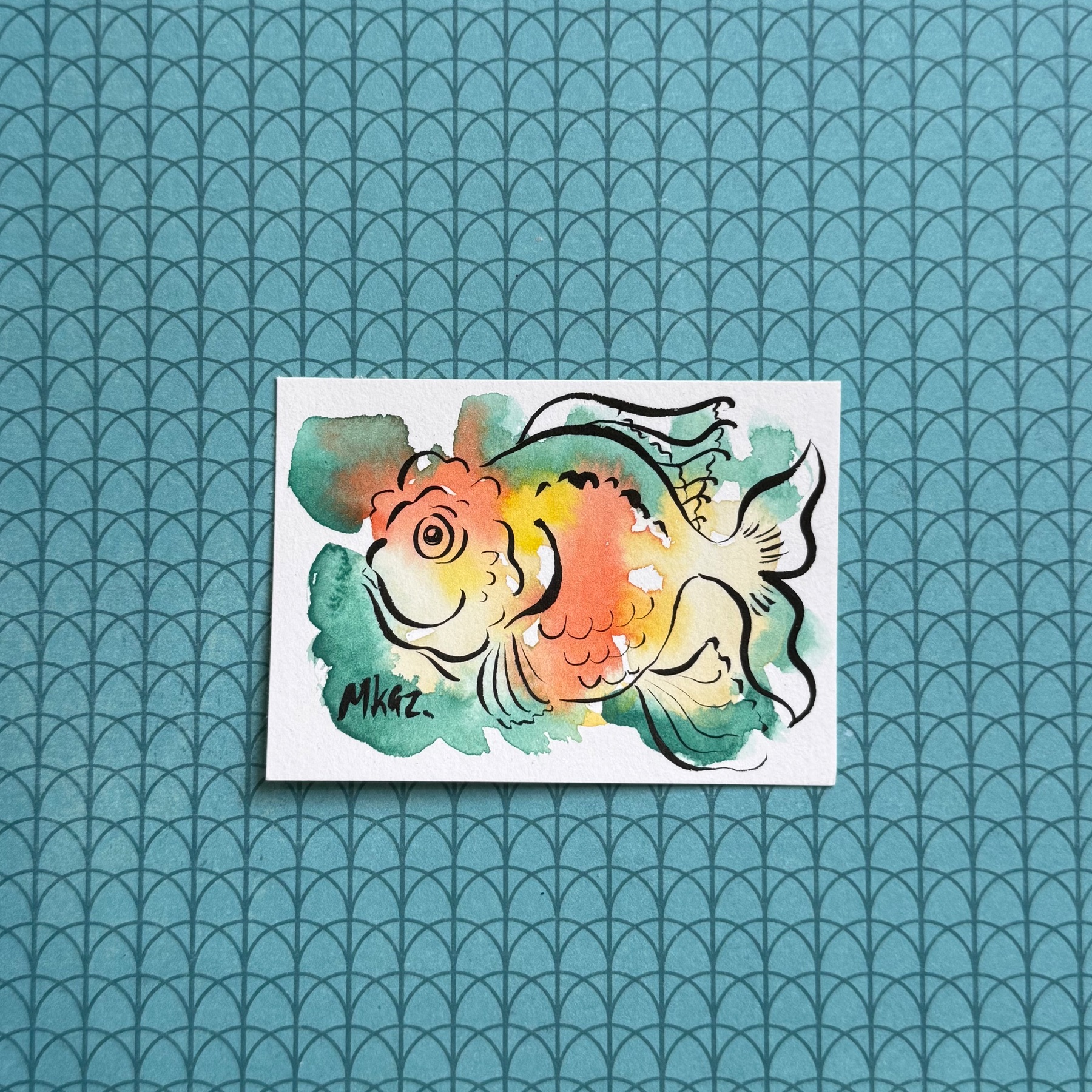 Goldfish aceo art card