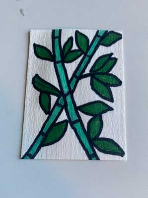 Bamboo aceo art card thumbnail 1