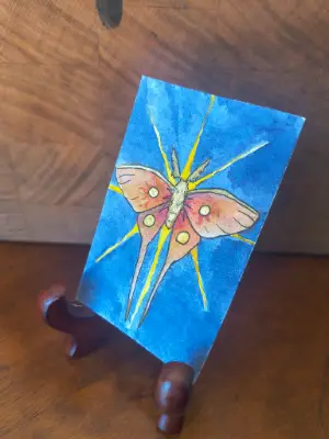 Solar Moth aceo art card thumbnail 2