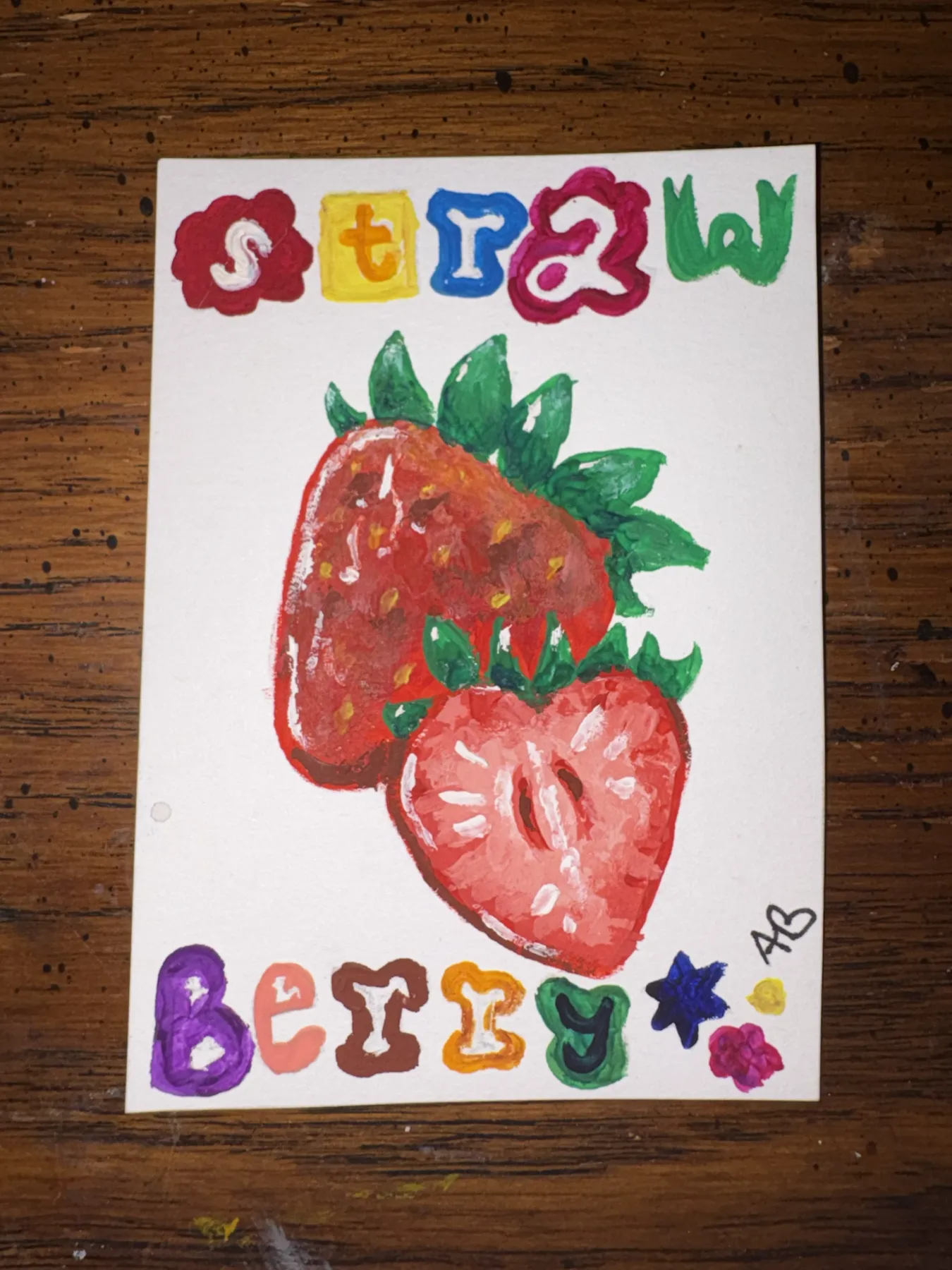 Strawberry aceo art card