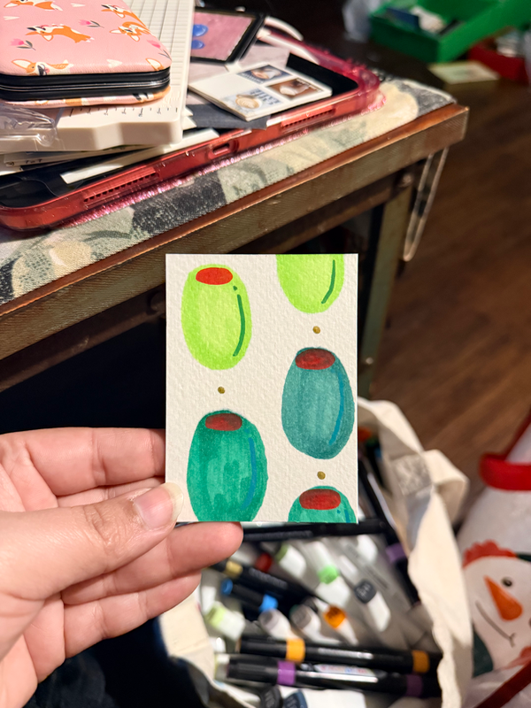 Olives aceo art card