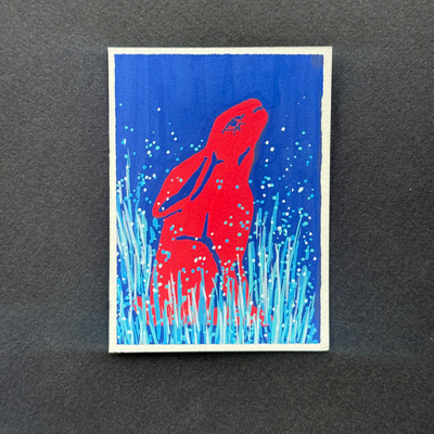 red hare aceo art card thumbnail 2